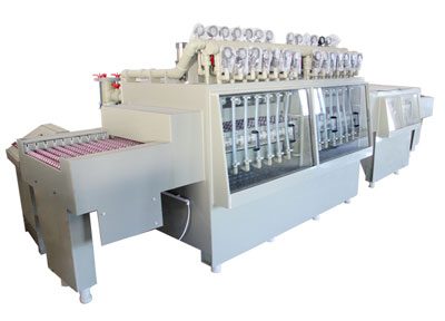 etching machine with rinse and dry section at the exit